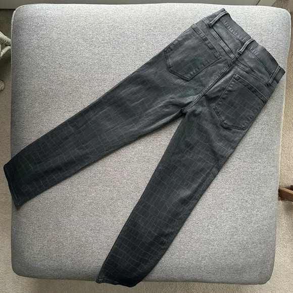 FRAME DENIM Le Sylvie Slender Jeans Noir Croc Coated Size 26 - Picture 5 of 5